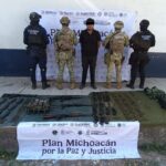 SSP y fuerzas federales detienen a hombre en posesión de armamento, en Apatzingán