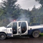 Comuneros queman patrulla en bloqueo de Pomacuarán