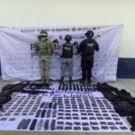 Asegurados tres fusiles y más de mil 300 cartuchos útiles en Apatzingán