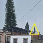 Rayo incendia árbol en la colonia Centro de Morelia