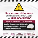Se suspenden clases en 7 municipios de la Región Sierra Costa por huracán «Polo»