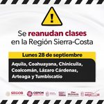 Este lunes se reanudan clases en la región Sierra-Costa de Michoacán: SEE
