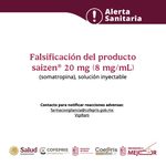 Alerta Cofepris por falsificación del medicamento Saizen 20 mg