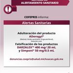 Cofepris emite alerta por adulteración de ADerogyl